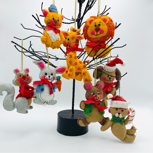 Bucilla Accents Vintage Ornaments Handmade Felt Animals Poshmark